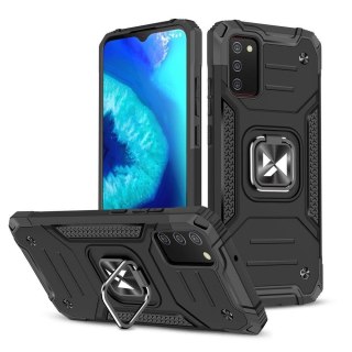 Pancerne etui pokrowiec + magnetyczny uchwyt Samsung Galaxy A03s Ring Armor czarny WOZINSKY