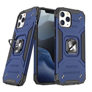 Pancerne etui pokrowiec + magnetyczny uchwyt iPhone 13 Pro Max Ring Armor niebieski WOZINSKY