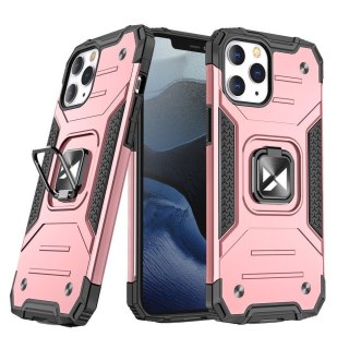 Pancerne etui pokrowiec + magnetyczny uchwyt iPhone 13 Pro Max Ring Armor różowy WOZINSKY