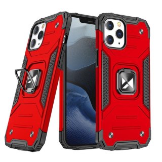 Pancerne etui pokrowiec + magnetyczny uchwyt iPhone 13 Pro Ring Armor czerwony WOZINSKY