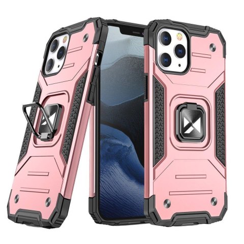 Pancerne etui pokrowiec + magnetyczny uchwyt iPhone 13 Ring Armor różowy WOZINSKY