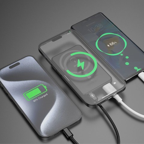 Powerbank 5000mAh magnetyczny z ładowarką indukcyjną MagSafe czarny DUDAO