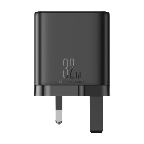 Szybka ładowarka sieciowa 2x USB-C USB-A 32W wtyczka angielska UK 32W czarna JOYROOM