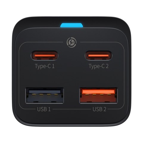 Szybka ładowarka sieciowa GaN3 Pro 2x USB-C / 2x USB 65W PD QC + kabel USB-C 1m czarny BASEUS