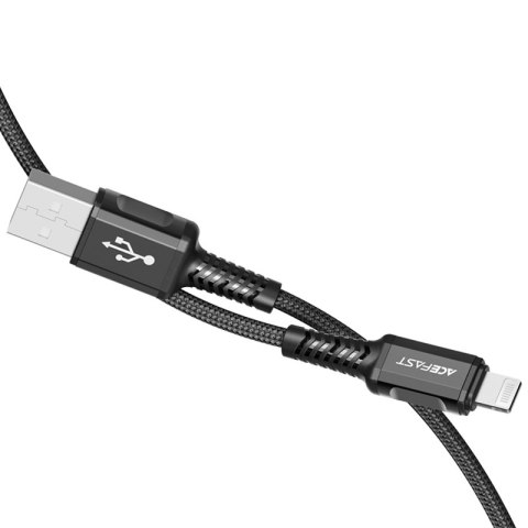 Kabel przewód MFI do iPhone USB - Lightning 2.4A 1.2m czarny ACEFAST