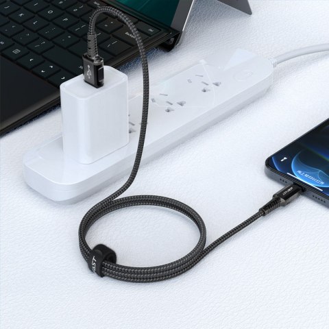 Kabel przewód MFI do iPhone USB - Lightning 2.4A 1.2m czarny ACEFAST