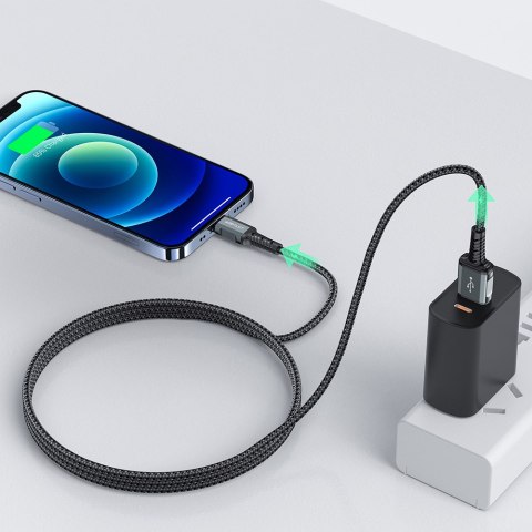 Kabel przewód MFI do iPhone USB - Lightning 2.4A 1.2m czarny ACEFAST