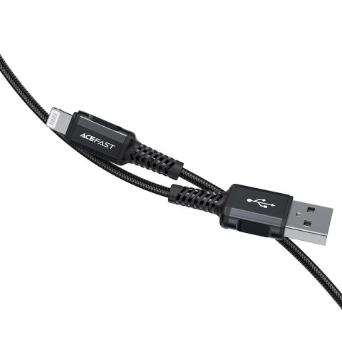 Kabel przewód MFI do iPhone USB - Lightning 2.4A 1.8m czarny ACEFAST