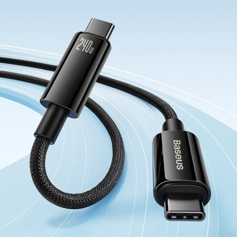 Kabel przewód USB-C 480Mb/s 240W Tungsten Gold 1m czarny BASEUS