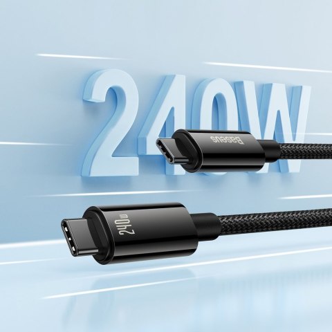 Kabel przewód USB-C 480Mb/s 240W Tungsten Gold 1m czarny BASEUS