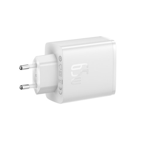 Ładowarka sieciowa GaN Cube Pro 65W 2x USB-C USB-A biała BASEUS