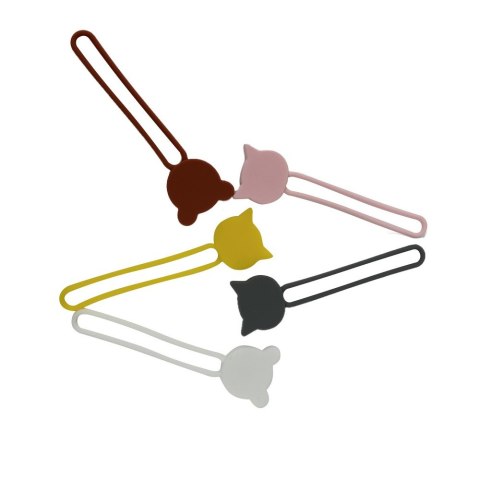 Silikonowy zwijacz organizer kabla przewodu biały HURTEL