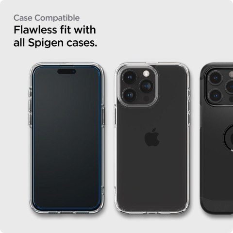 Szkło hartowane ALM Glass FC na iPhone 15 Pro Max czarne - ZESTAW 2 szt. SPIGEN