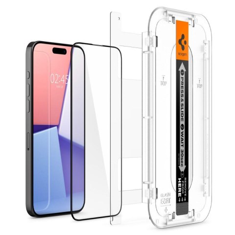 Szkło hartowane Glas.tR EZ Fit FC na iPhone 15 Pro czarne SPIGEN