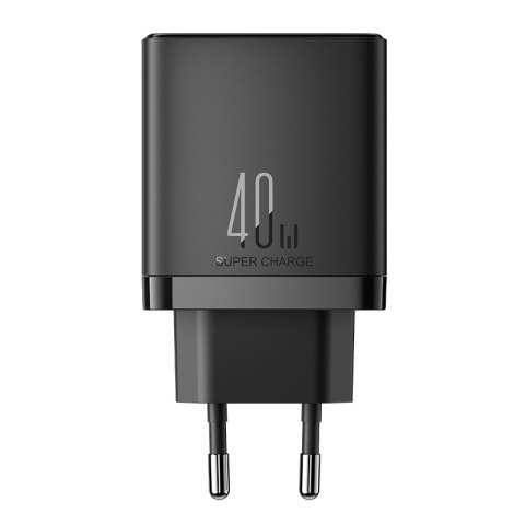 Szybka ładowarka sieciowa 40W 2x USB-C QC PD czarna JOYROOM