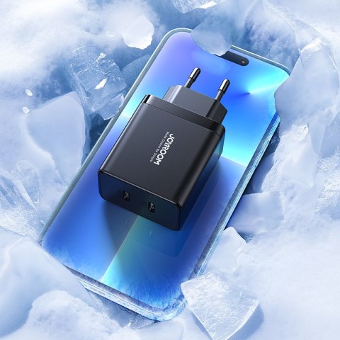 Szybka ładowarka sieciowa 40W 2x USB-C QC PD czarna JOYROOM