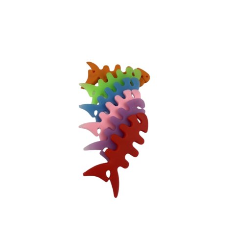 Zwijacz organizer kabla słuchawek w kształcie ryby zielony HURTEL