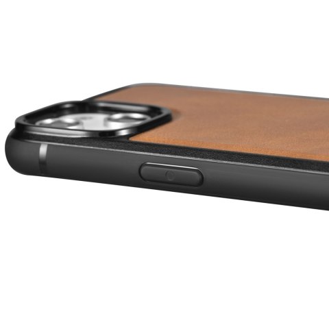 Etui pokryte naturalną skórą do iPhone 14 Plus Leather Oil Wax jasny brąz ICARER