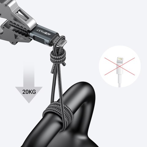 Kabel przewód MFI do iPhone USB - Lightning 2.4A 1.2m czarny ACEFAST