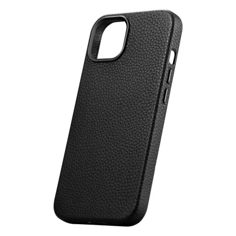 Skórzane etui iPhone 14 Plus magnetyczne z MagSafe Litchi Premium Leather Case czarny ICARER