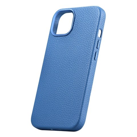 Skórzane etui iPhone 14 Plus magnetyczne z MagSafe Litchi Premium Leather Case niebieski ICARER