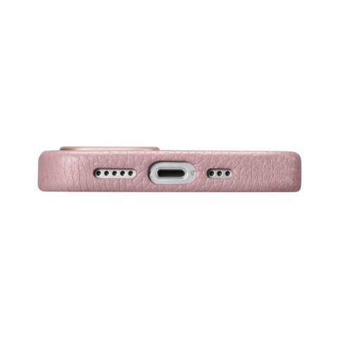 Skórzane etui iPhone 14 Plus magnetyczne z MagSafe Litchi Premium Leather Case różowy ICARER