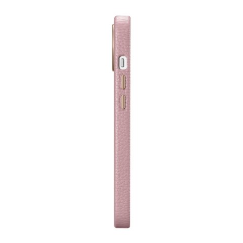 Skórzane etui iPhone 14 Plus magnetyczne z MagSafe Litchi Premium Leather Case różowy ICARER