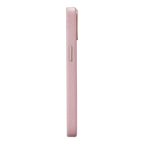 Skórzane etui iPhone 14 Plus magnetyczne z MagSafe Litchi Premium Leather Case różowy ICARER