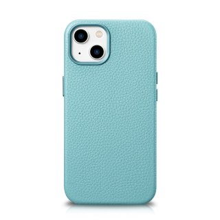 Skórzane etui iPhone 14 Plus magnetyczne z MagSafe Litchi Premium Leather Case zielony ICARER