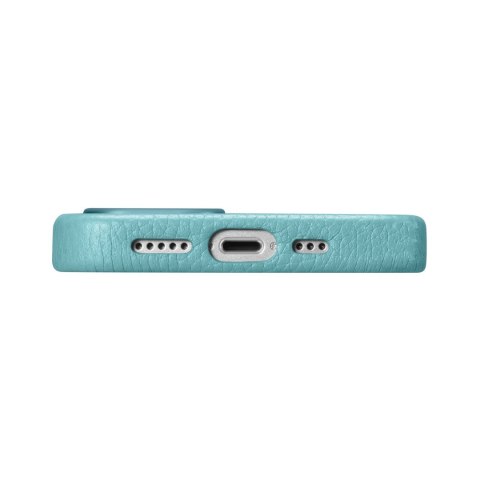 Skórzane etui iPhone 14 Plus magnetyczne z MagSafe Litchi Premium Leather Case zielony ICARER