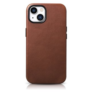 Skórzane etui iPhone 14 Plus magnetyczne z MagSafe Oil Wax Premium Leather Case brąz ICARER