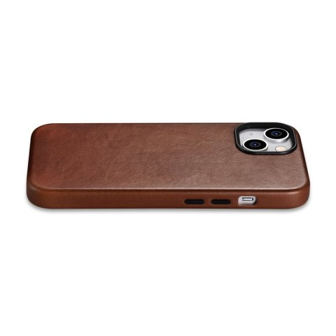 Skórzane etui iPhone 14 Plus magnetyczne z MagSafe Oil Wax Premium Leather Case brąz ICARER