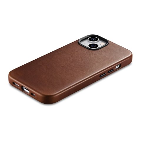 Skórzane etui iPhone 14 Plus magnetyczne z MagSafe Oil Wax Premium Leather Case brąz ICARER