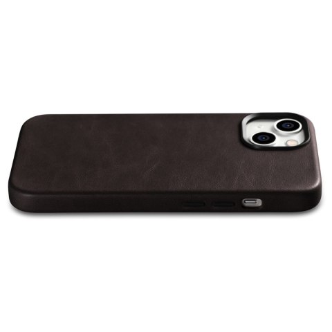 Skórzane etui iPhone 14 Plus magnetyczne z MagSafe Oil Wax Premium Leather Case ciemny brąz ICARER