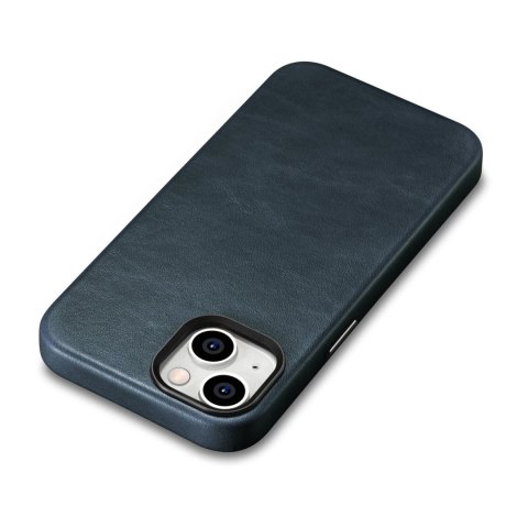 Skórzane etui iPhone 14 Plus magnetyczne z MagSafe Oil Wax Premium Leather Case granatowy ICARER