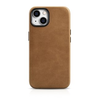 Skórzane etui iPhone 14 Plus magnetyczne z MagSafe Oil Wax Premium Leather Case jasny brąz ICARER