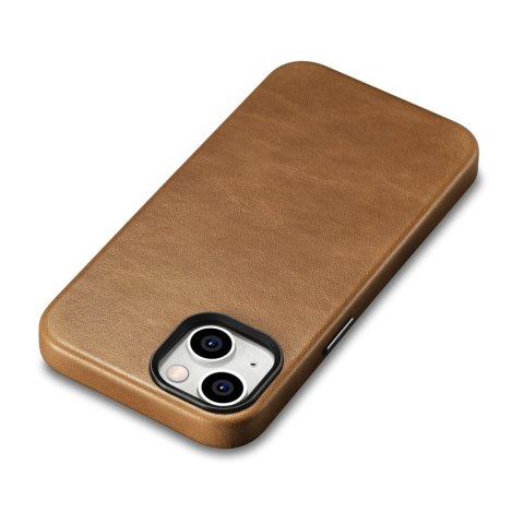 Skórzane etui iPhone 14 Plus magnetyczne z MagSafe Oil Wax Premium Leather Case jasny brąz ICARER