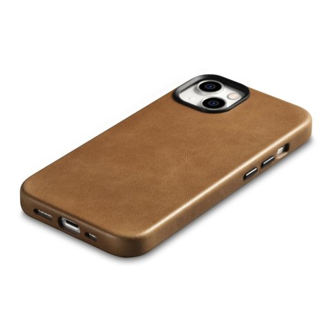 Skórzane etui iPhone 14 Plus magnetyczne z MagSafe Oil Wax Premium Leather Case jasny brąz ICARER
