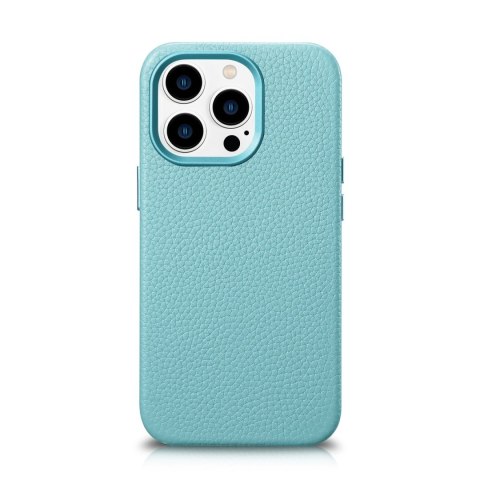 Skórzane etui iPhone 14 Pro Max magnetyczne z MagSafe Litchi Premium Leather Case zielony ICARER