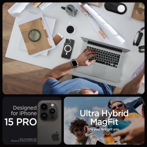 Etui Ultra Hybrid Mag z MagSafe na iPhone 15 Pro przezroczyste SPIGEN