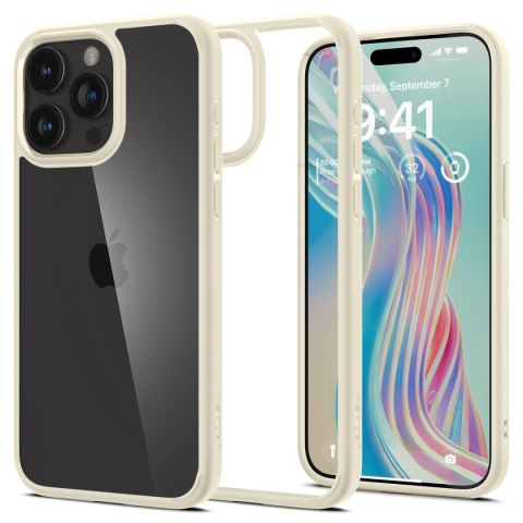 Etui Ultra Hybrid na iPhone 15 Pro Max beżowe SPIGEN