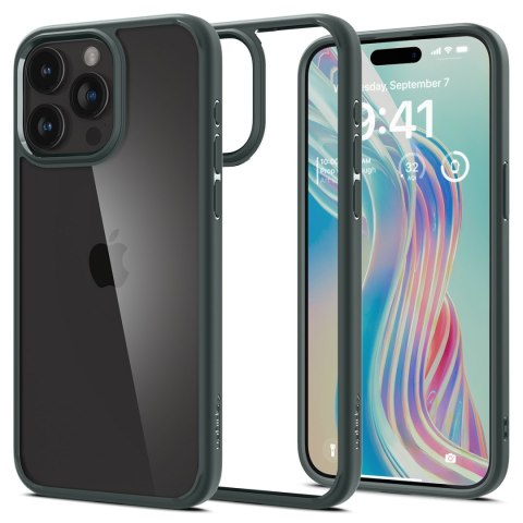 Etui Ultra Hybrid na iPhone 15 Pro Max ciemnozielone SPIGEN