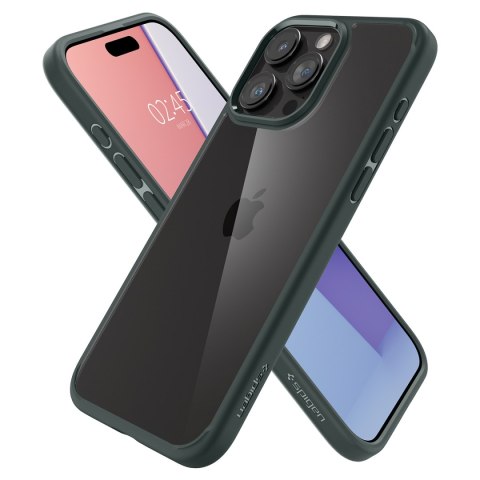 Etui Ultra Hybrid na iPhone 15 Pro Max ciemnozielone SPIGEN