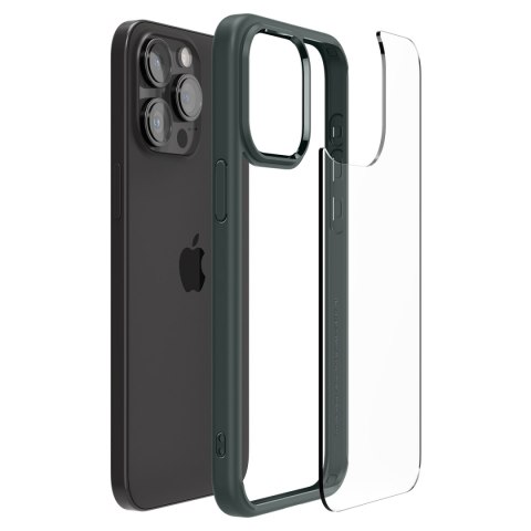 Etui Ultra Hybrid na iPhone 15 Pro Max ciemnozielone SPIGEN