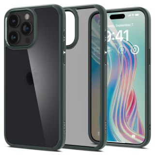 Etui Ultra Hybrid na iPhone 15 Pro Max ciemnozielone SPIGEN