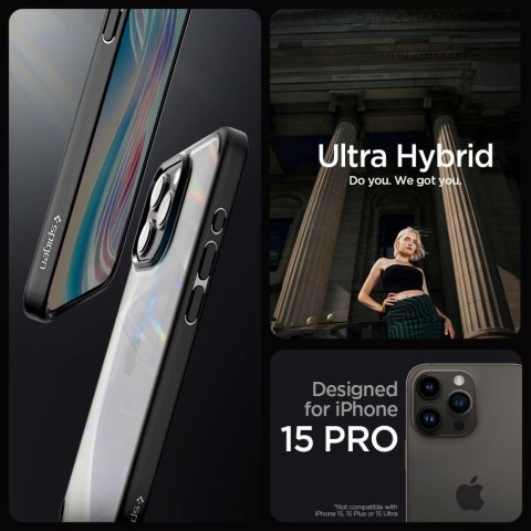 Etui Ultra Hybrid na iPhone 15 Pro czarny mat SPIGEN