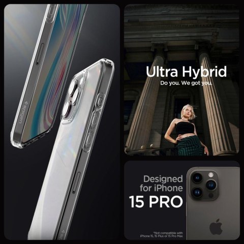 Etui Ultra Hybrid na iPhone 15 Pro przezroczyste SPIGEN