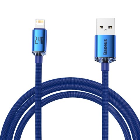 Kabel przewód iPhone do szybkiego ładowania i transferu danych USB - Lightning 2.4A 2m niebieski BASEUS