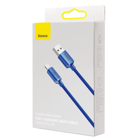 Kabel przewód iPhone do szybkiego ładowania i transferu danych USB - Lightning 2.4A 2m niebieski BASEUS