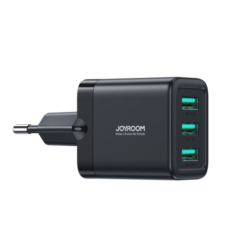 Ładowarka sieciowa 3x USB-A 17W 3.4A czarna JOYROOM